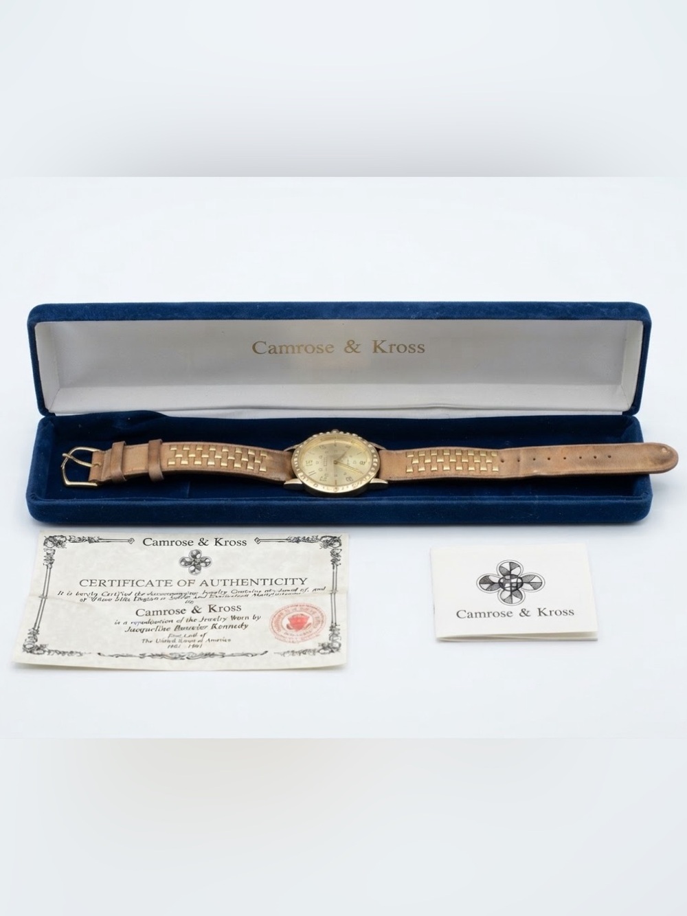 Camrose & Kross Jackie Kennedy Seiko Gold Leather Watch